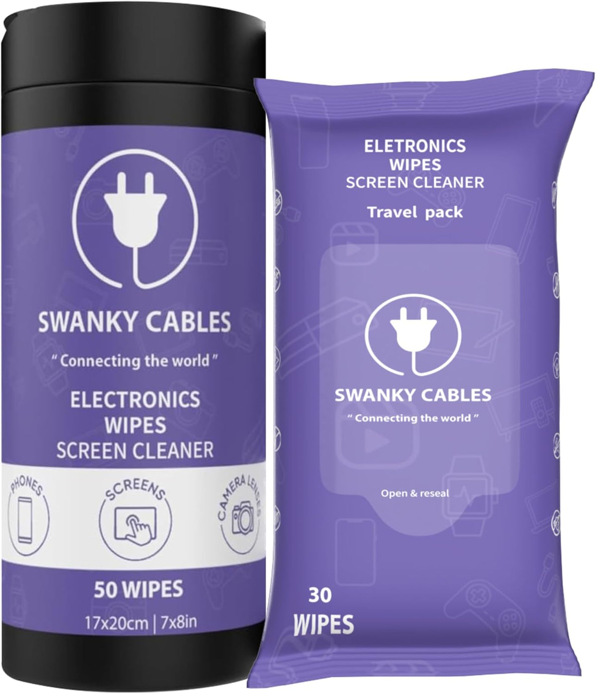 Screen Cleaner Wipes Bundle - Electronic Wipes for Screens, Computer, Phone, TV, Monitor and Lens