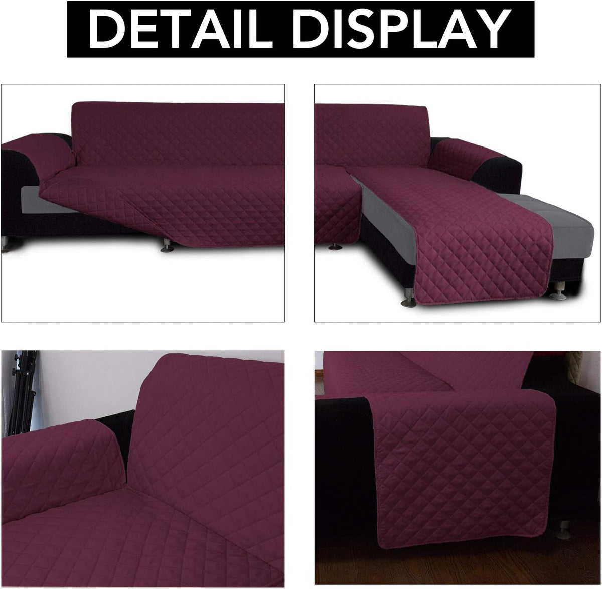 Easy-Going L Shaped Sofa Slipcover Sectional Couch Cover - Reversible, Pet & Kid Friendly (Large