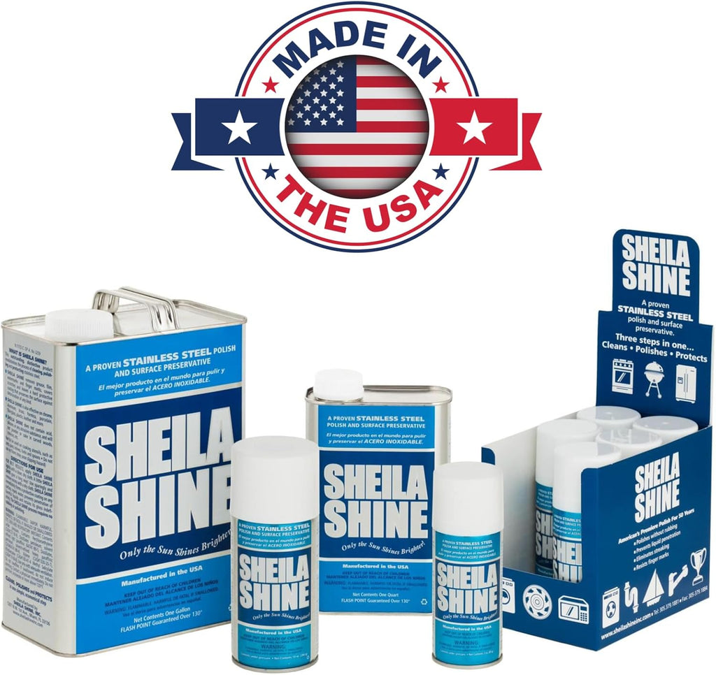 Sheila Shine 2 x 10 Oz. Stainless Steel Cleaner and Polish Aerosol Spray, Protect Household Kitchen