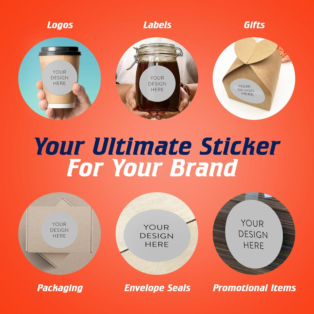100 Custom Vinyl Stickers - Upload Your own Image, Text, Design, Logo - Personalized Logo Labels
