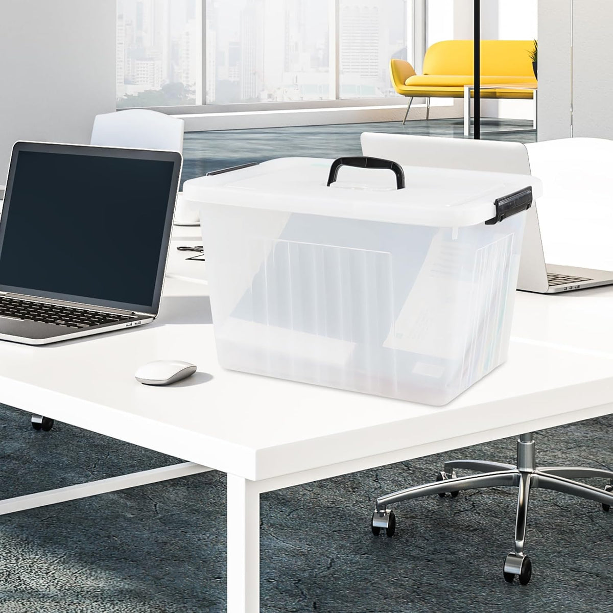 Asking 18 L Clear Plastic Storage Box with Handle, 4-Pack