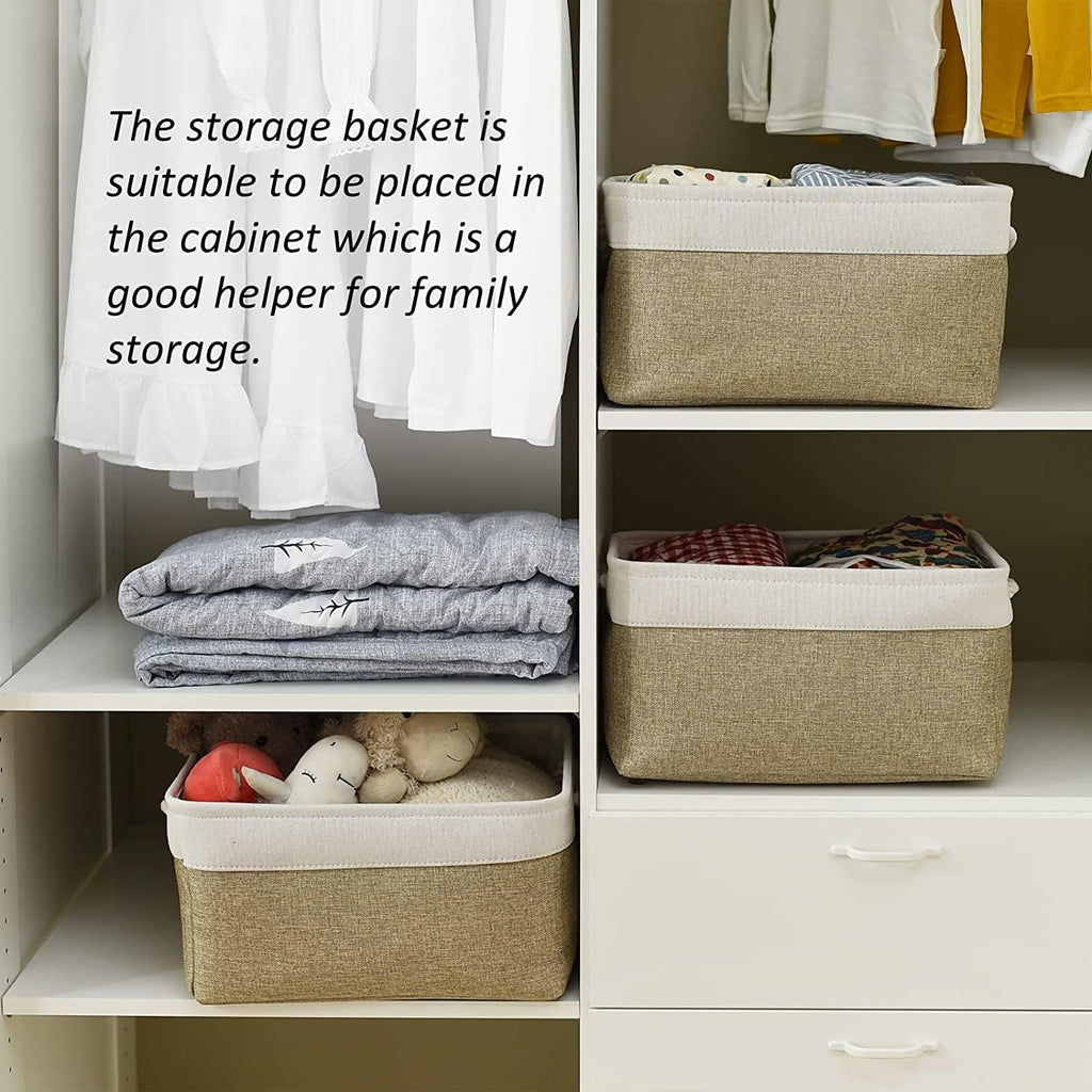 TcaFmac Storage Basket for Organizing - Large 4 Pack Fabric Storage Bins Baskets for Shelves