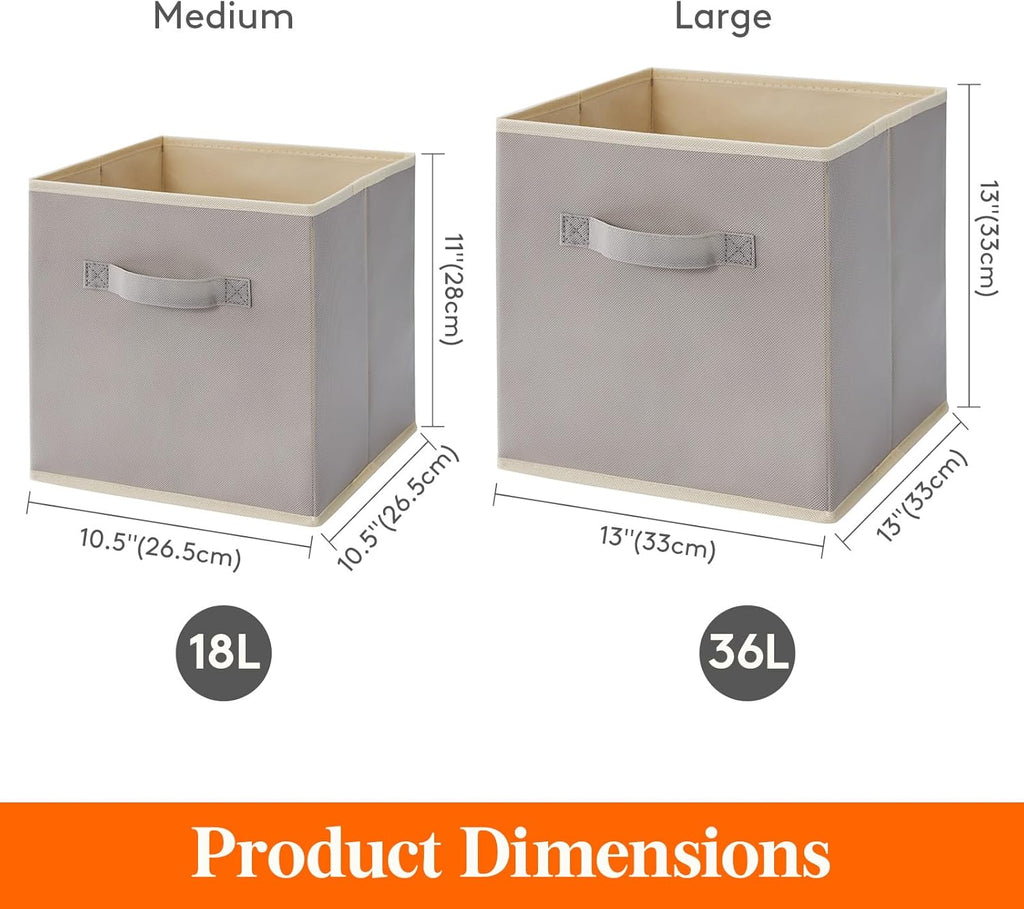 Lifewit 13 Inch Cube Storage Bins, 8 Packs Storage Cubes Foldable Decorative Fabric Storage Baskets