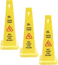 MATTHEW CLEANING 3 Packs 36” Caution Wet Floor Safety Cones for Indoors and Outdoors,Bright Yellow