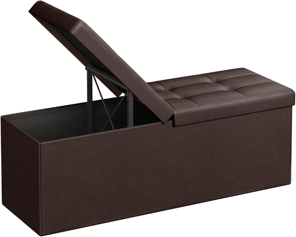 SONGMICS MAZIE Collection - 43 Inches Storage Ottoman Bench with Flipping Lid, Storage Chest with