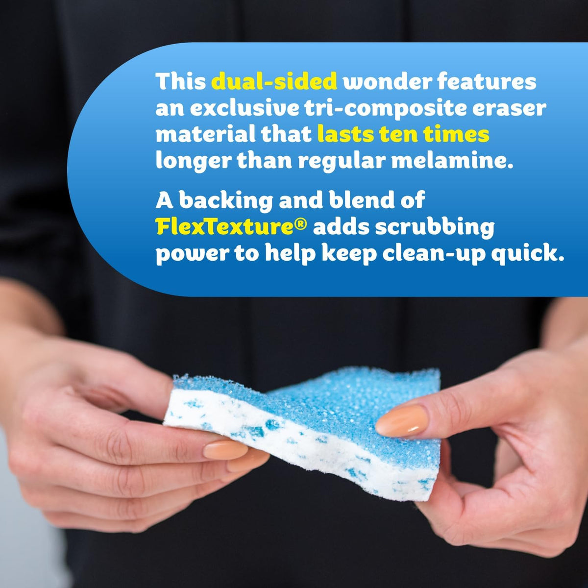 Scrub Daddy Eraser Sponge - 10x More Durable Than Traditional Erasers with Scrubbing Gems - Removes