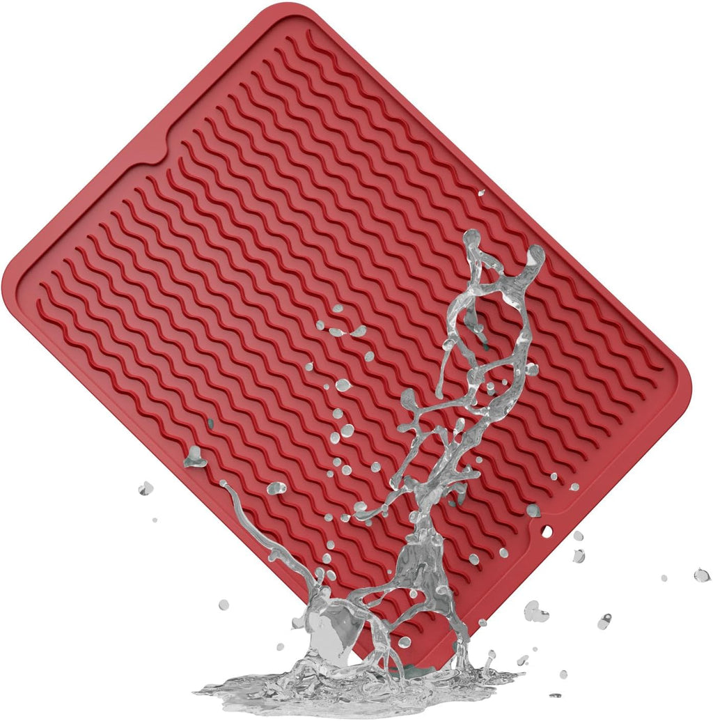 ZLR Silicone Dish Drying Mat for Kitchen Counter, Eco-Friendly Fast Dry Dish Mat, Easy Clean Multi