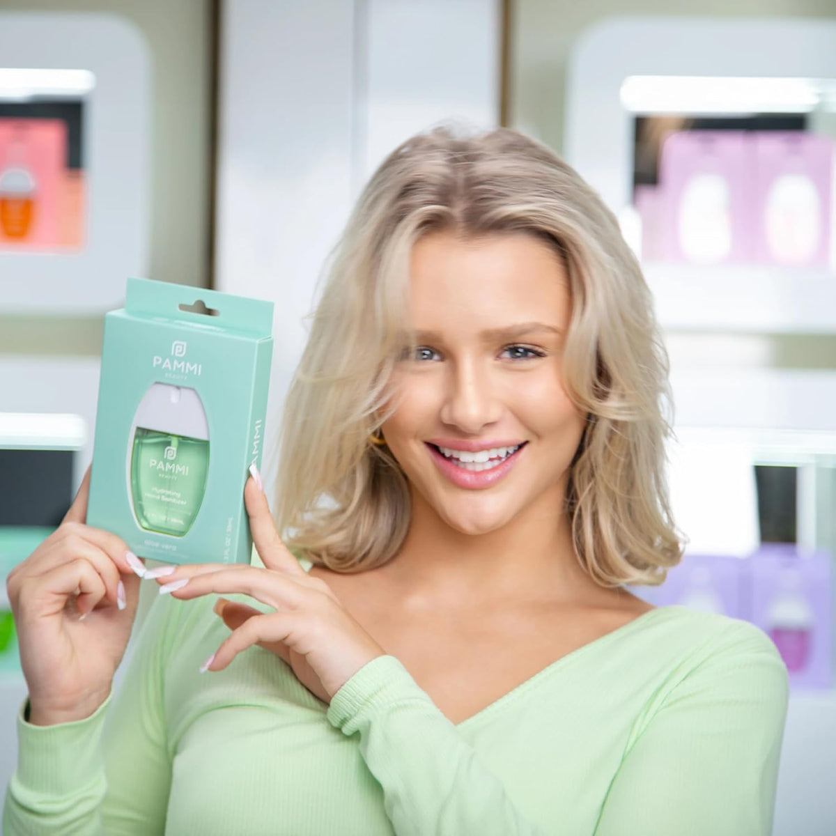 PAMMI Power Mist Hydrating Hand Sanitizer Spray, Portable Travel Size Pocket Hand Sanitizer