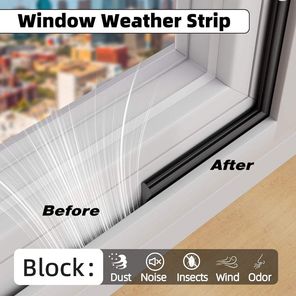 3Pcs×196" Wedge Weather Stripping Door Seal Strip for Door Frame & Window,Self Adhesive Window