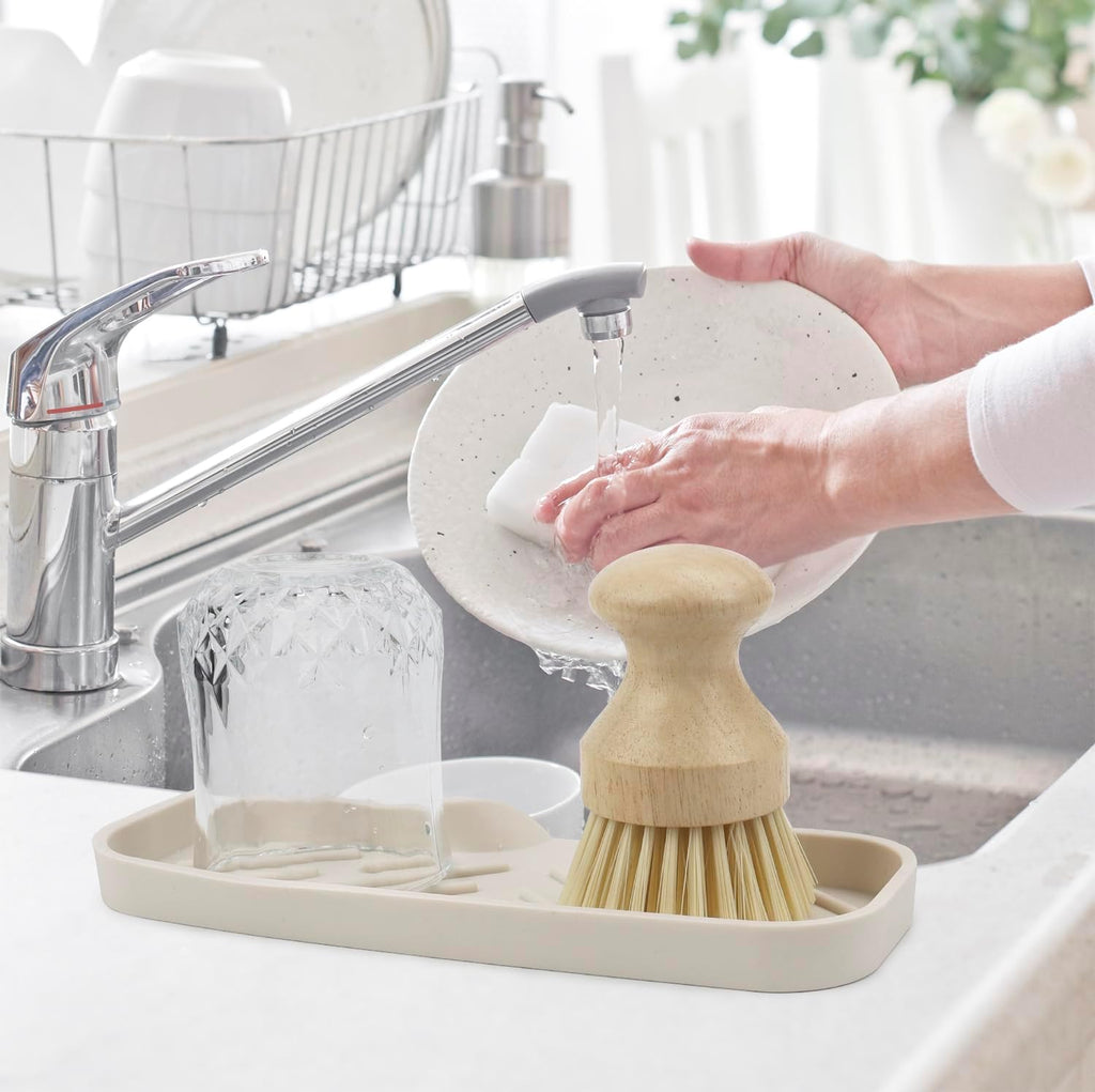 YASMEN Silicone Bathroom Soap Dishes, Sink Sponge Holder for Kitchen, Rubber Soap Dish with Drain