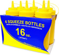 New Star Foodservice 26528 Plastic Squeeze Bottles with Cap and Scale, Wide Mouth, 16 oz, Yellow