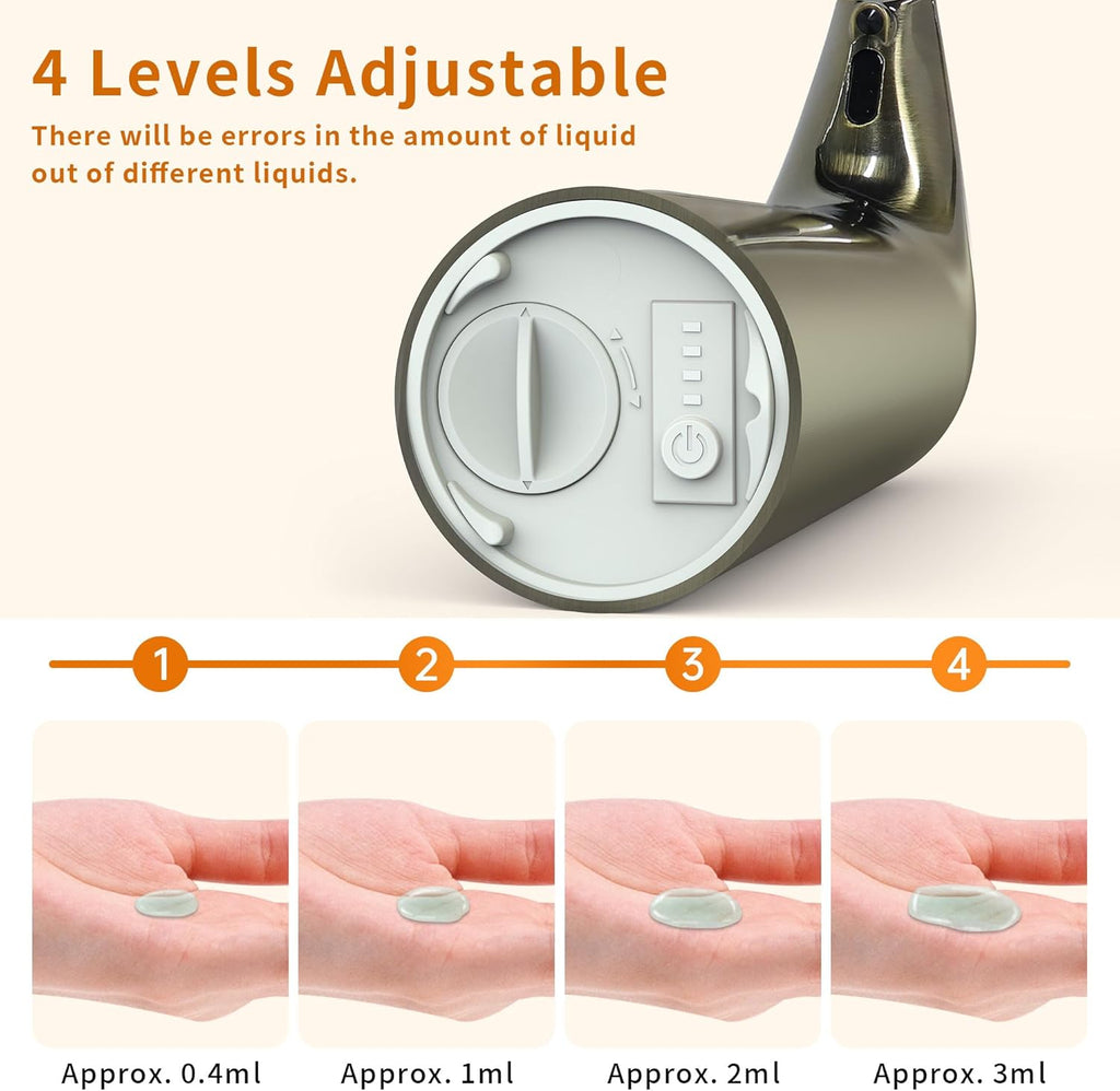 Automatic Liquid Soap Dispenser Touchless,400ML Modern Dish Soap Dispenser with Sensor,4 Gear