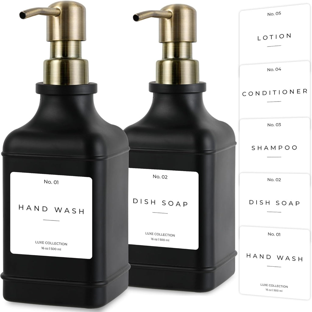 Emerson Essentials Soap Dispenser, Dish Soap Dispenser, Soap Bottle Bathroom Set, Hand Soap