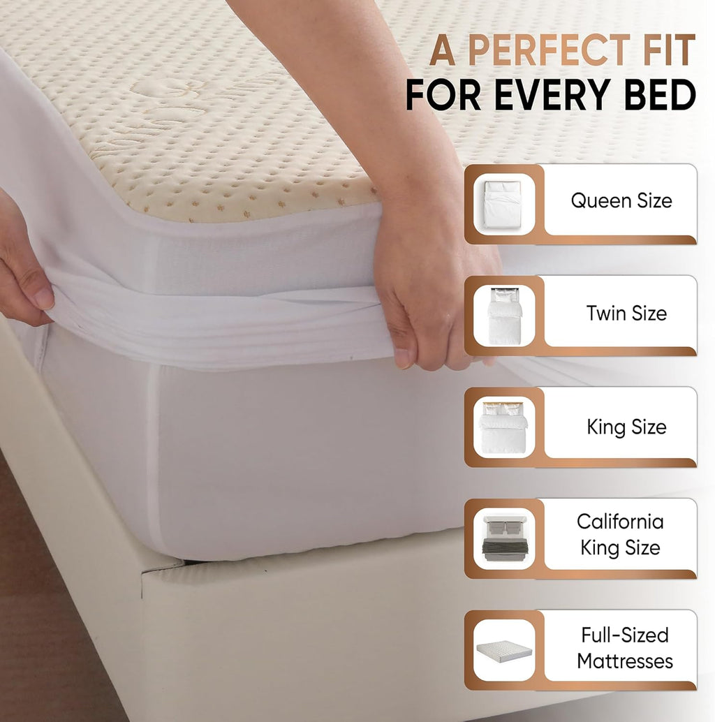 Luxury Waterproof Organic Mattress Protector Full - Organic Cotton Breathable Mattress Pad Cover