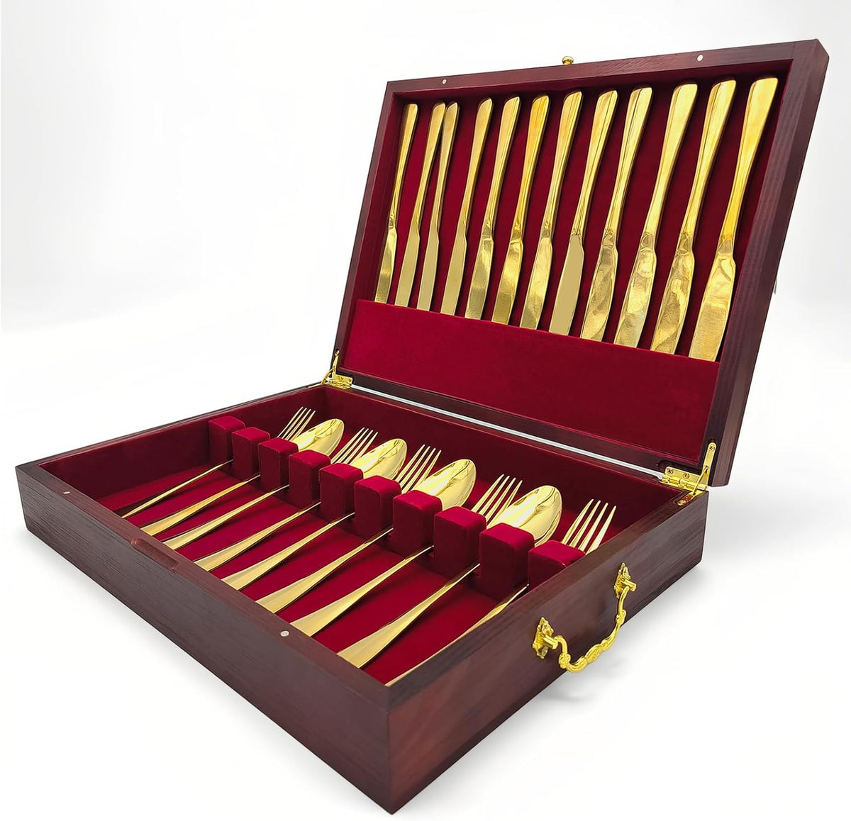 Silverware Storage Box, Kitchen Drawer Organizer, Drawer-containing flap-type storage box, Wood