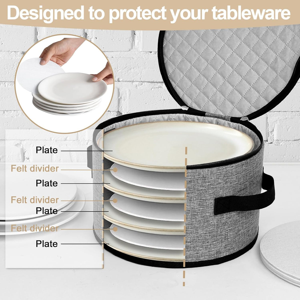 homyfort China Storage Containers, Hard Shell for Plates, Moving Boxes for Dishes, Cups, Mugs