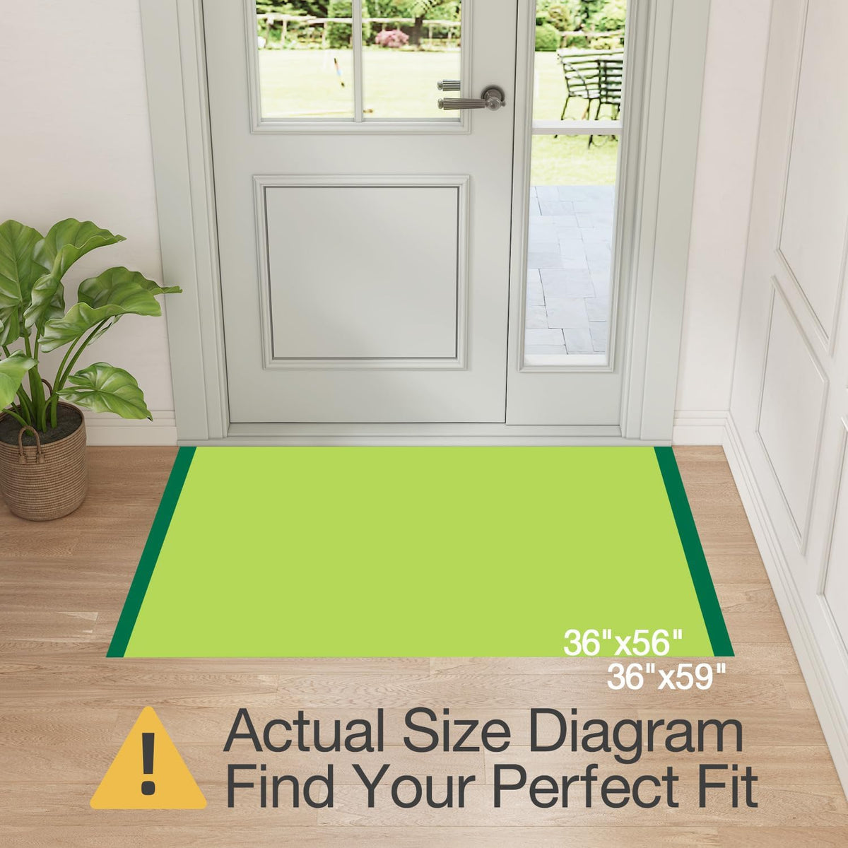 LUMI Ultra Thin Door Mat for Entryway,36"x59" Low Profile Non Slip Rubber Backing Indoor Doormat