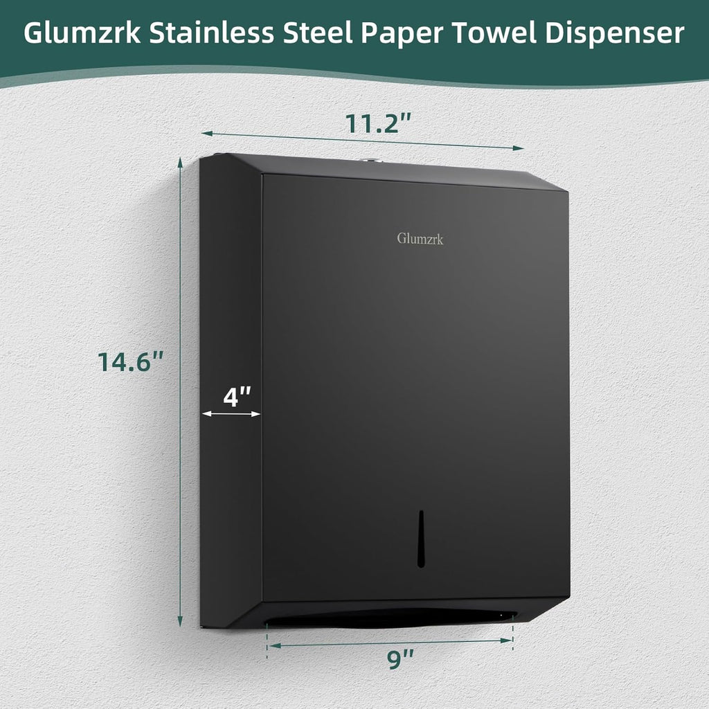 Paper Towels Dispenser Wall Mounted with Key Lock, Multifold C Fold Trifold Hand Towel Dispenser