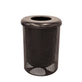 COATEDOUTDOORFURNITURE RFT-P-BRW Heavy Duty Round Trash Receptacle with Flat Top, Liner Included