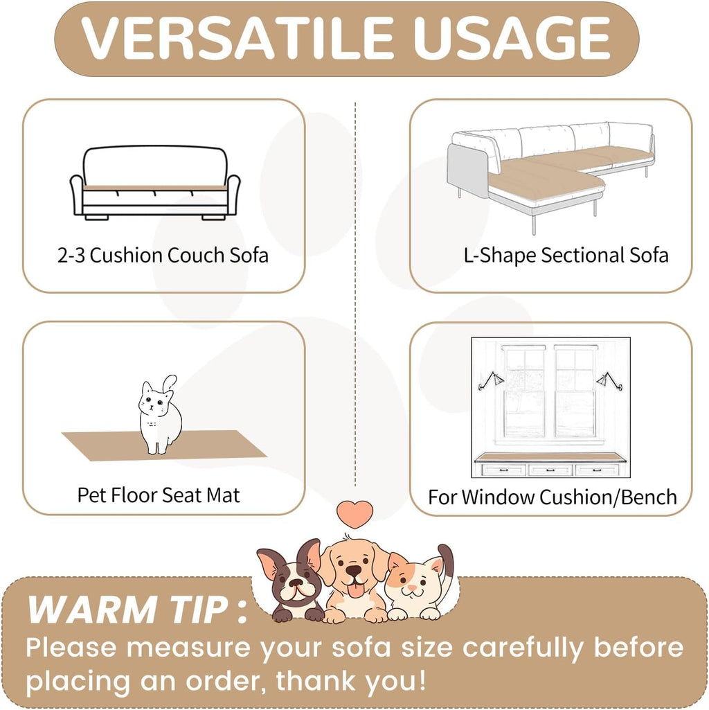 OTOB Couch Covers for Dogs Washable, Non Slip Plush Sofa Cover Kids Pet Friendly Furniture