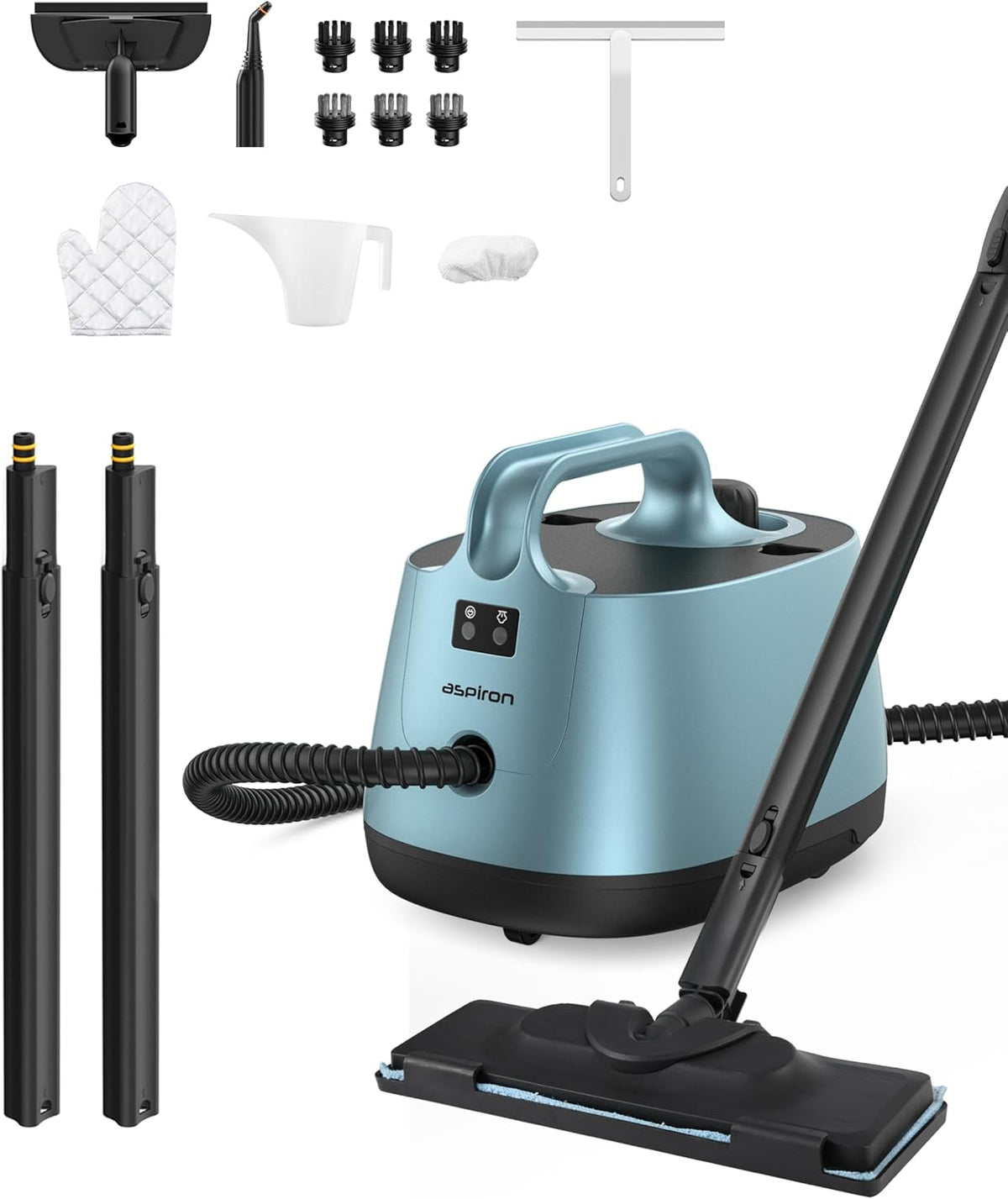 Steam Cleaner, 293°F 58 PSI Powerful Multipurpose Handheld Steam Mop for Home Use, 21 Attachments