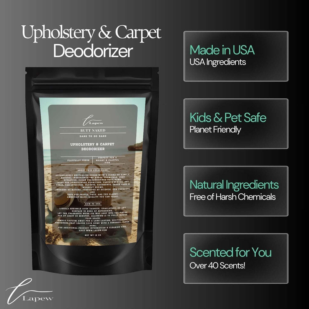 Butt Naked Carpet Freshener Powder: Powerful Odor Eliminator for Home, Upholstery Deodorizer