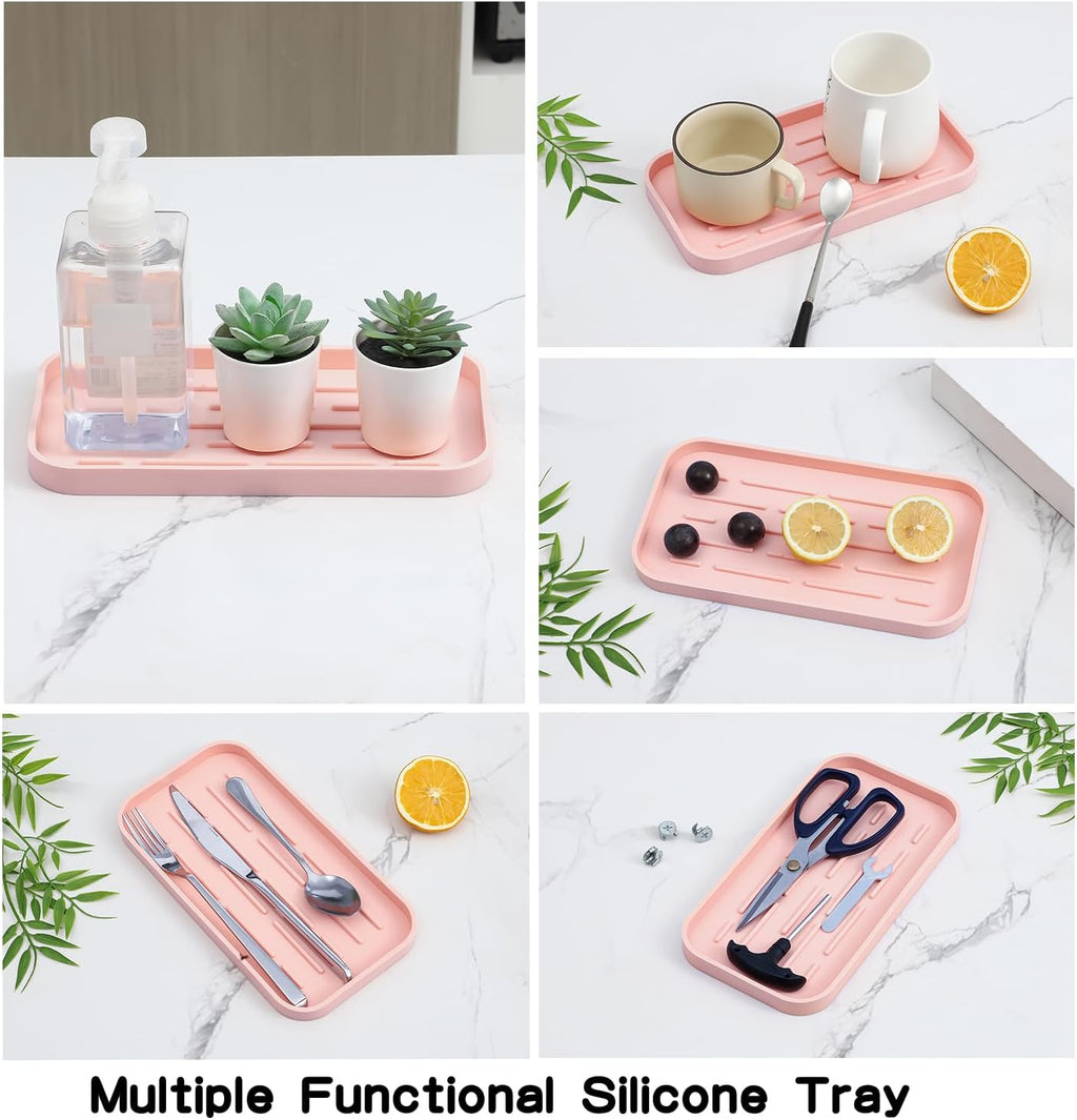 Silicone Kitchen Sink Organizer Tray for Multiple Usage,Easy Clean,Eco-Friendly Sponges Holder for
