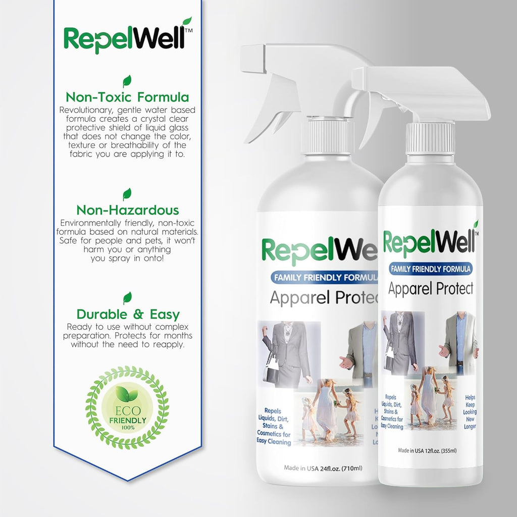 Apparel Protect (24oz) Stain & Water Repellent Spray – Non-Toxic, Eco-Friendly, Pet-Safe Sprays for