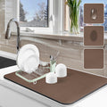 Dish Drying Mat for Kitchen Counter, 16"x24" Dish Drying Pad with Non-slip Rubber Backed, Hide