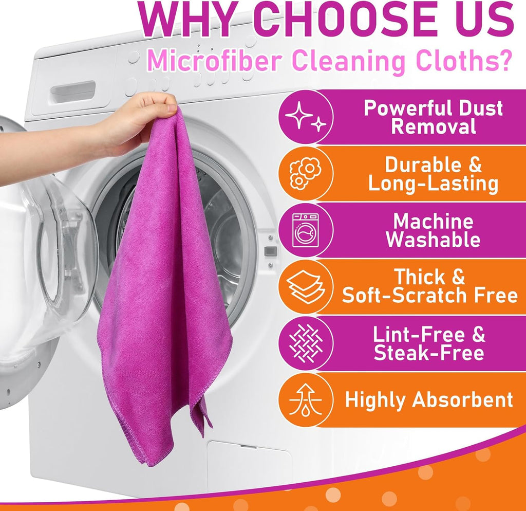 Newwiee 3 Pcs Extra Large Microfiber Cleaning Cloth 30" x 20" Washable Reusable Microfiber Towel