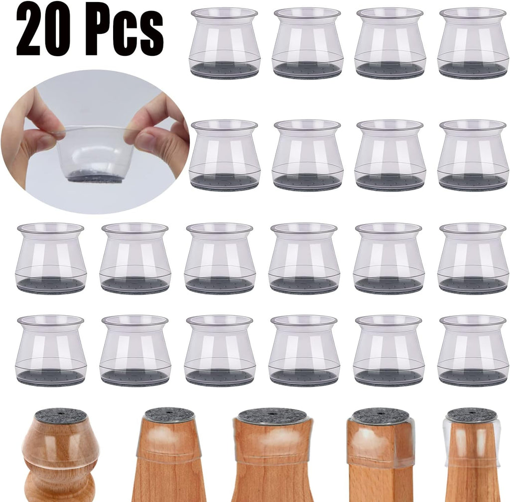 BUMACO 20Pcs Chair Leg Floor Protectors Chair Leg Protectors for Hardwood Floors Silicone Pads