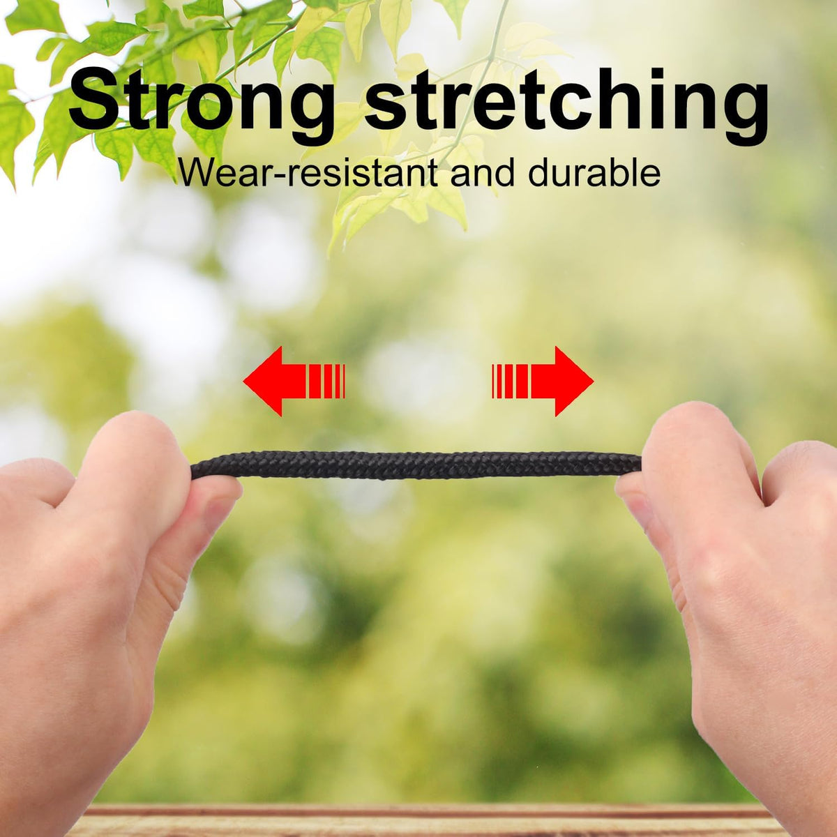 328 Feet 1/4 Inch Black Polyester Rope, 6mm Polypropylene Utility Rope for Kayaking, Camping, Home