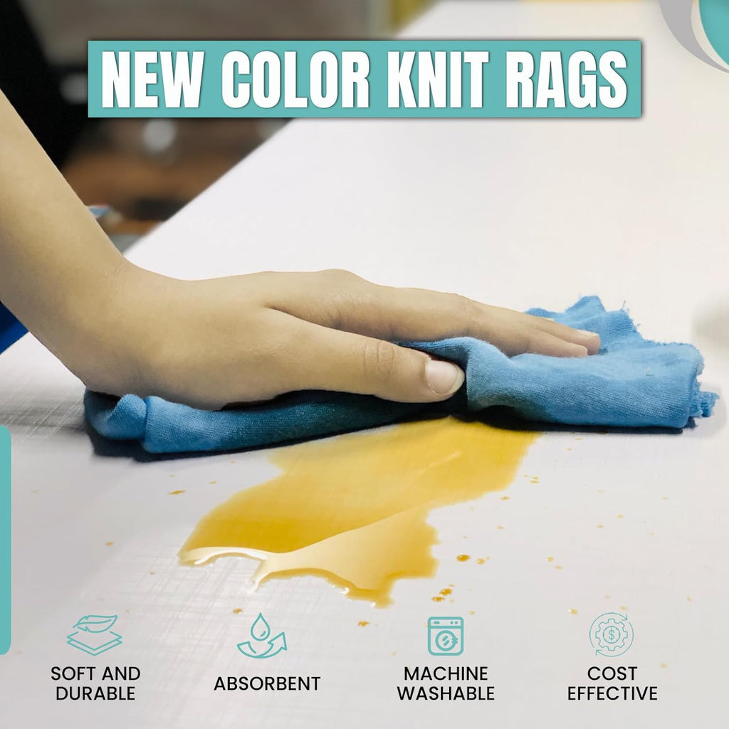 Premium Color Knit Cleaning Rags (10 lb. Bag - Pack of 4) – Shop Rags Bulk for Workshops