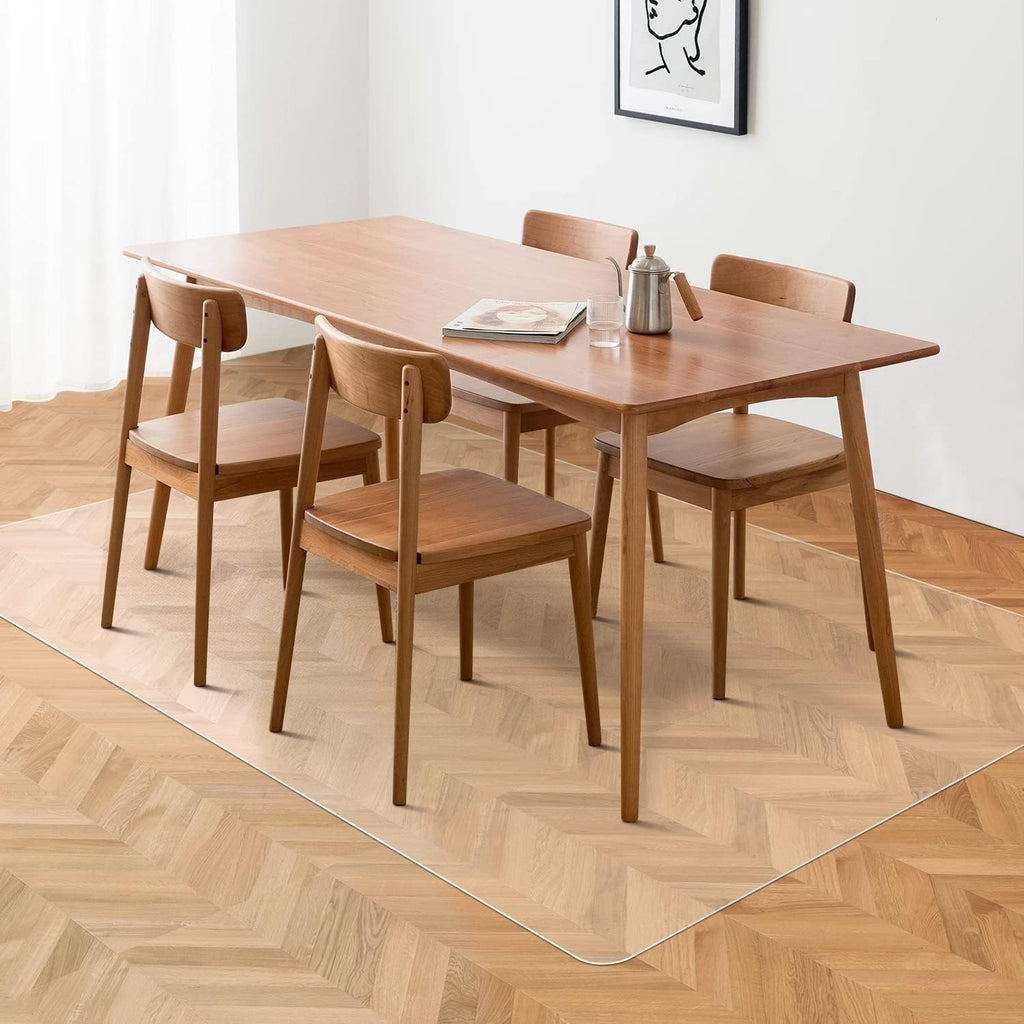 Floor Mats for Home, 8'×10' Clear Area Rug for Dining Room, Durable Non-Slip Hard Floor Living Room