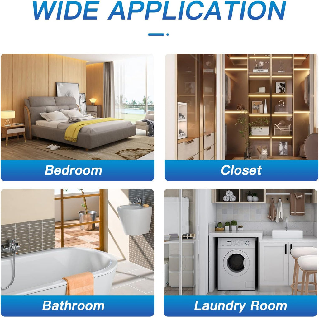 Vacplus Moisture Absorbers, Hanging Closet Dehumidifier Bags, Humidity Packs, Desiccant, Closet
