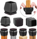 Ezprotekt 24 Pcs Square Silicone Chair Leg Floor Protectors, Felt Furniture Pads Covers for Table