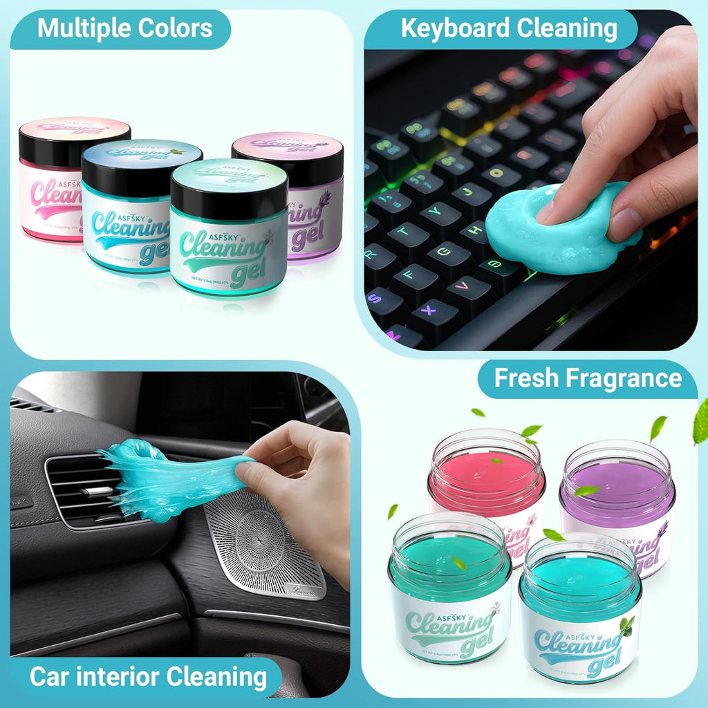 ASFSKY Car Cleaning Gel (Blue,Mint) Cleaning Putty Universal Dust Cleaning Car Interior Cleaner