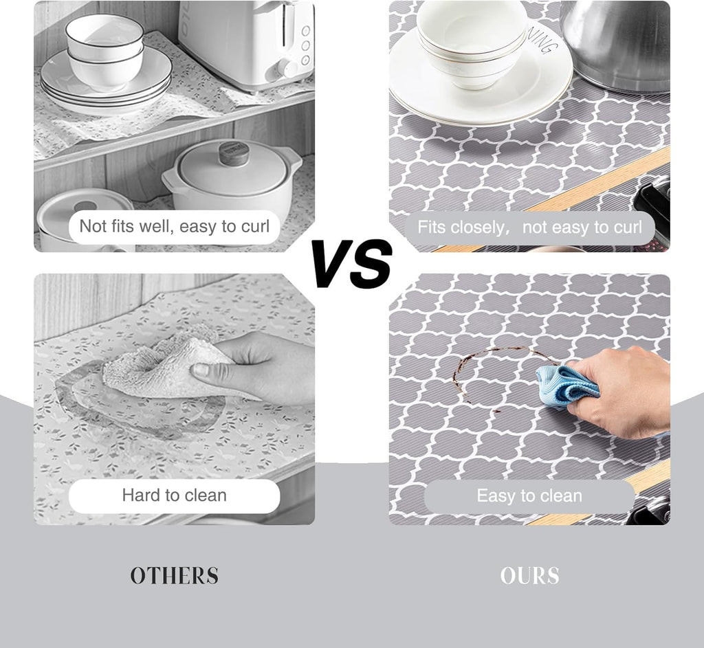 Glotoch Shelf Liners for Kitchen Cabinets 17.5x360 Inch Non Adhesive Drawer Liners for Kitchen,Non