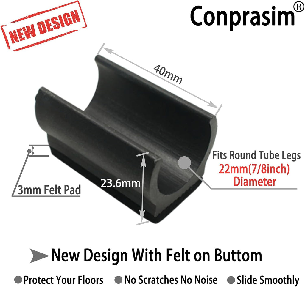 Rectangle U Shaped Chair Leg Tips Caps with Felt Pads,Furniture Feet Protector Slide Smoothly