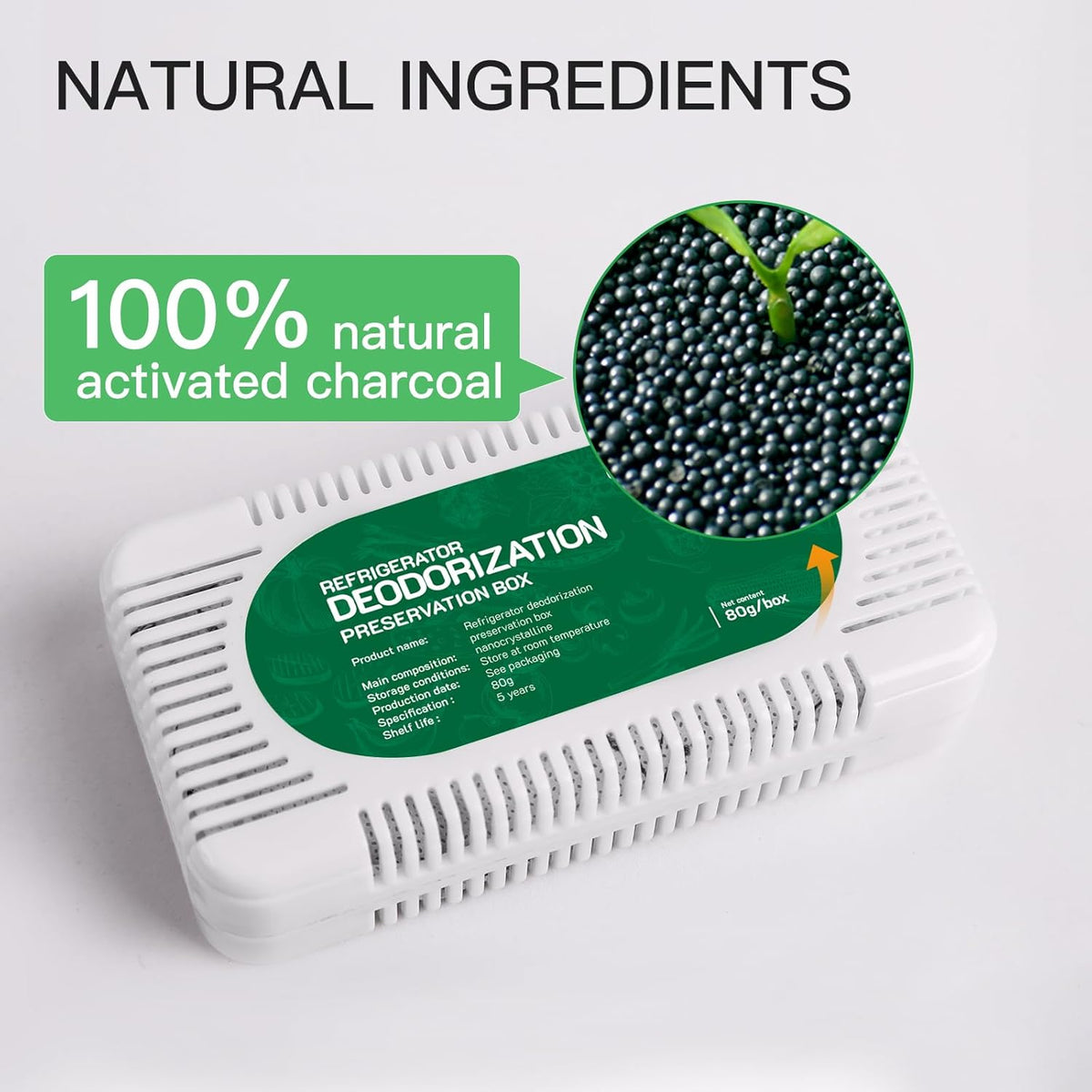 8 Pack Fridge Deodorizer, Refrigerator and Freezer Deodorizer Odor Eliminator Reusable, Unscented