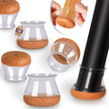 16 Pack Chair Leg Floor Protectors Chair Leg Protectors for Hardwood Floors Felt Silicone Caps