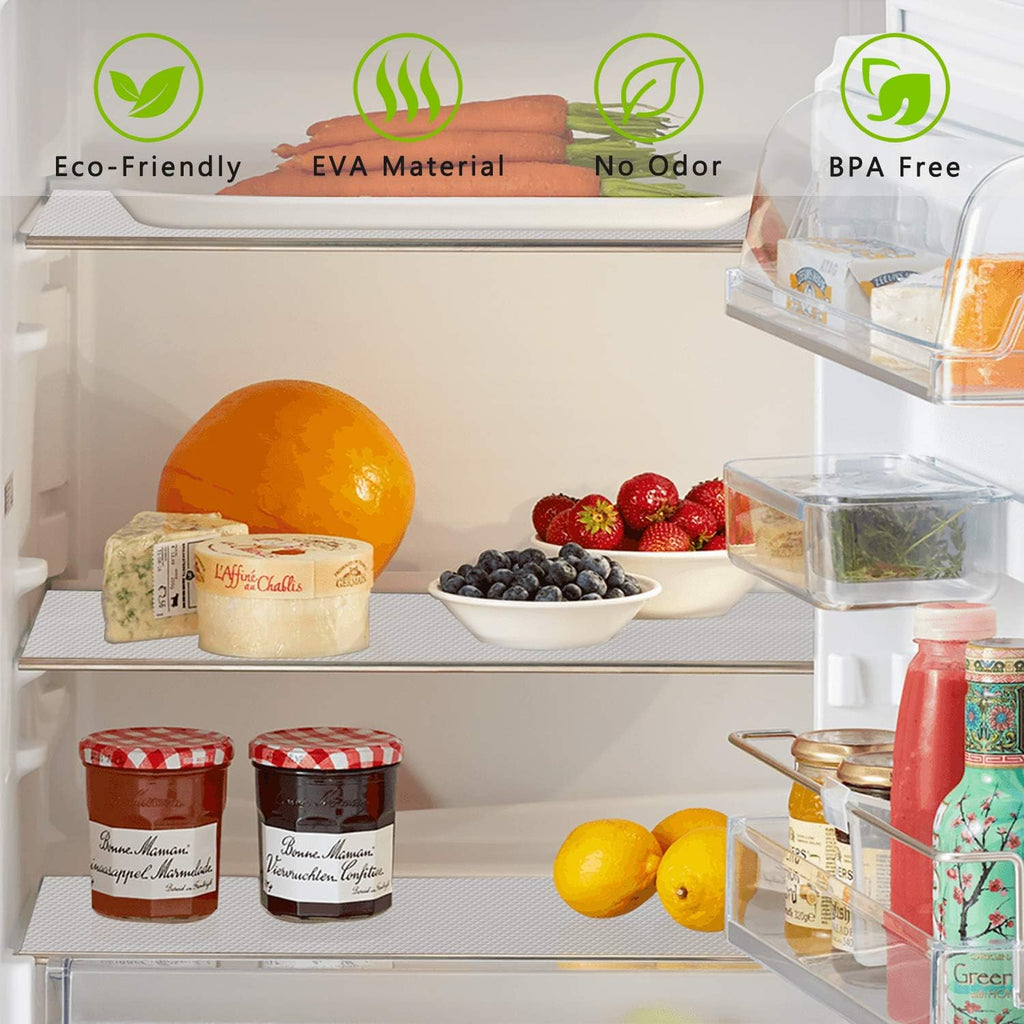 Kitchen Shelf Liner Drawer Liners, Non-Adhesive Refrigerator Liners Waterproof Fridge Mats with