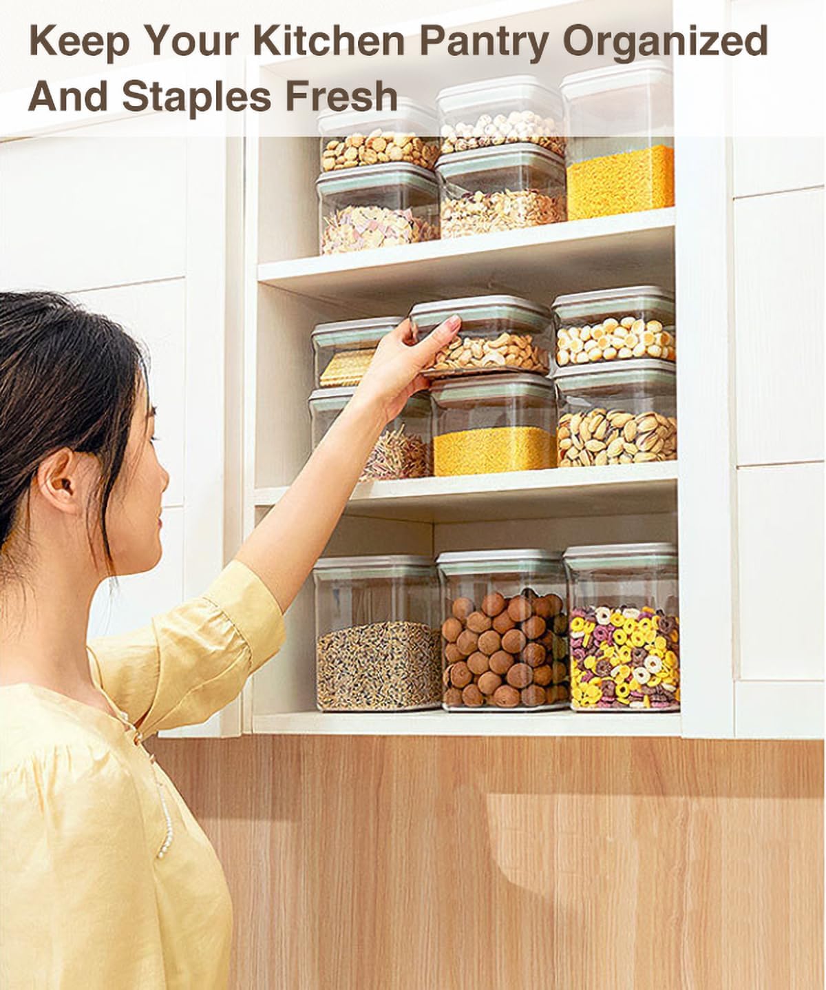 12 Pcs Pop Food Storage Containers Airtight Food Storage Containers Set with Lids Kitchen Pantry