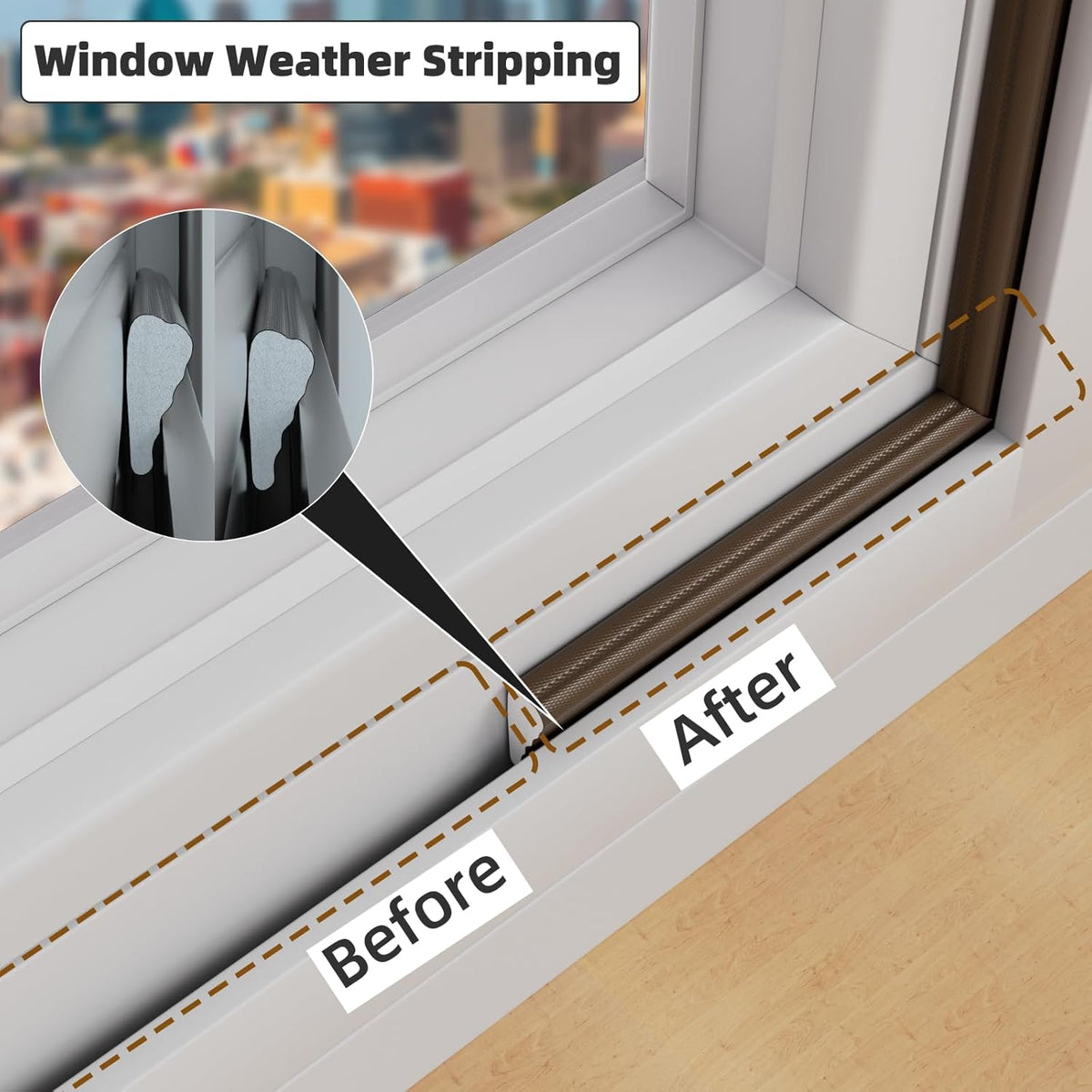 3 Pack*16.4 Ft Weather Stripping Seal Strip for Doors,Soundproofing Window Insulation Draft Stopper