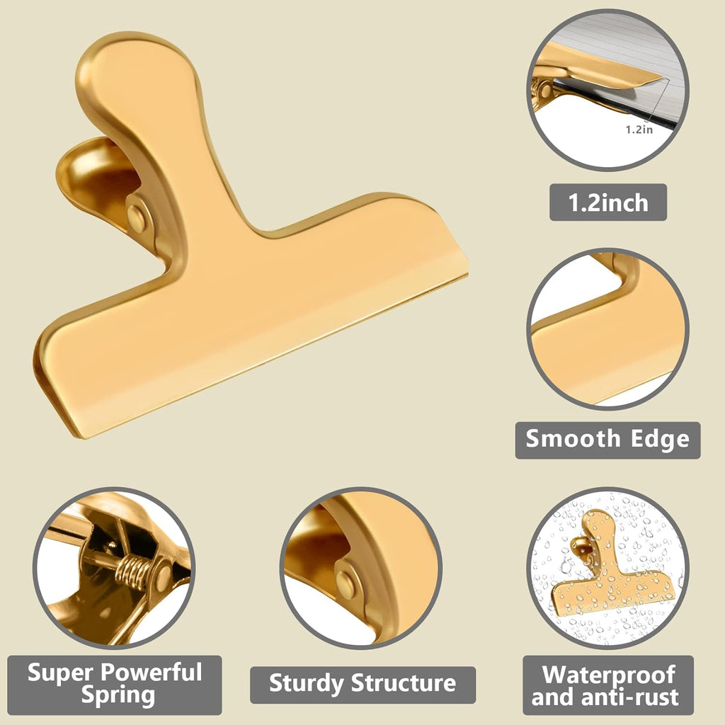 20 Pack 3 Inch Wide Stainless Steel Chip Clips Food Bag Clips Heavy Duty Bag Clamp, Chip Clip Metal