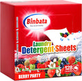Laundry Detergent Sheets, Up To 128 Loads Berry Scent Hypoallergenic Eco-Friendly, Biodegradable