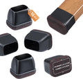 Ezprotekt 16 Pcs Rectangle Black Felt Chair Leg Floor Protectors for Hardwood Floors, Rectangle