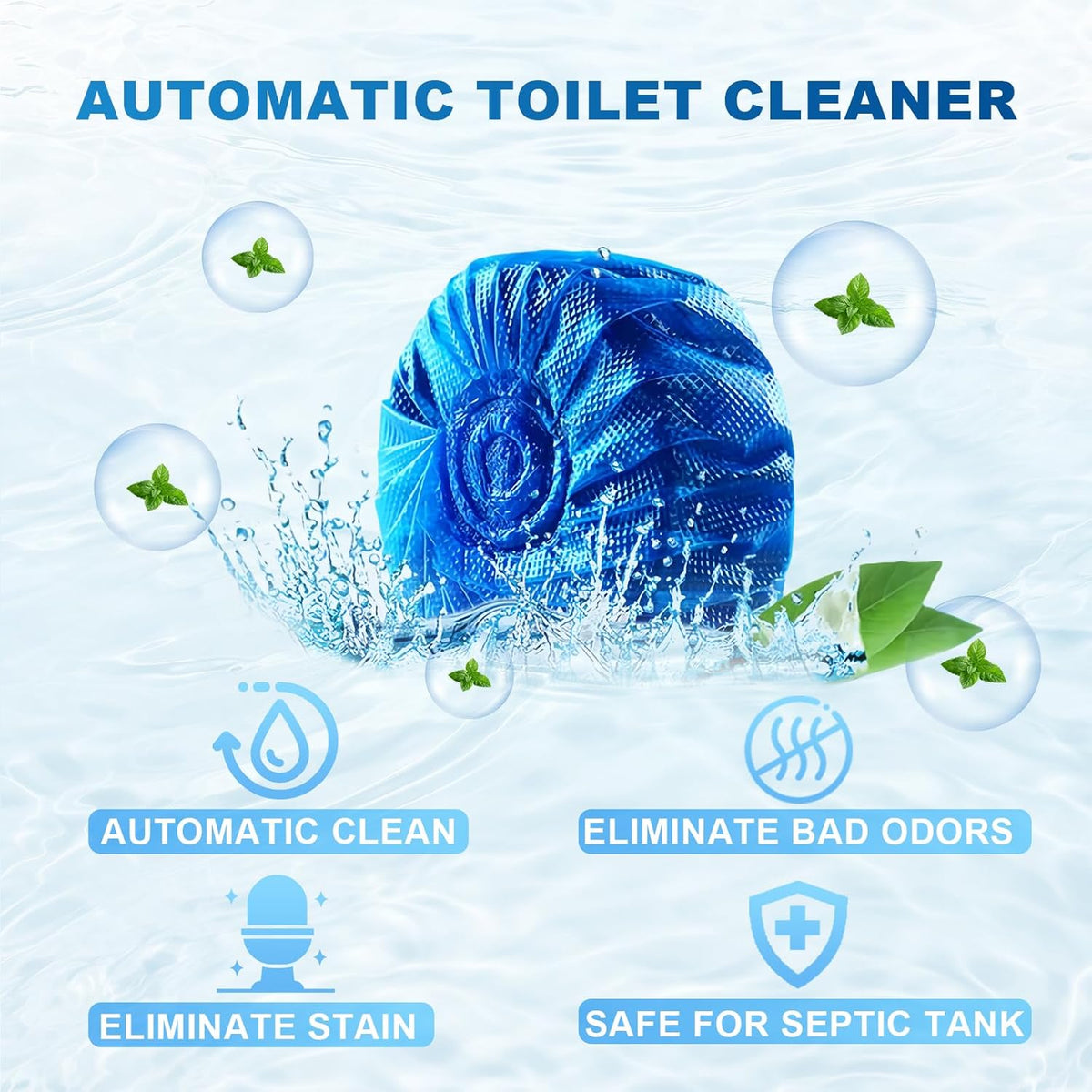 Toilet Bowl Cleaners,100 Pack Blue Toilet Bowl Tablets with Fresh Scent, Household Toilet Cleaner