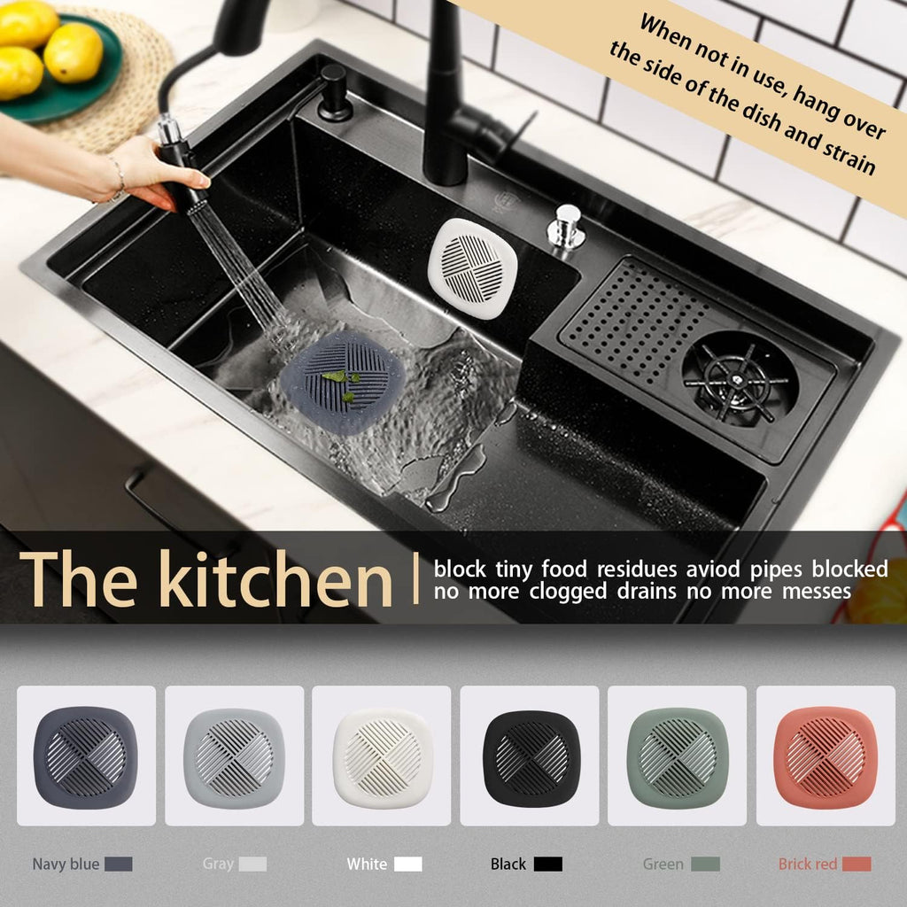 2 Pack Drain Hair Catcher Silicone Drain Protector Hair Stopper with Suction Cup for Shower Kitchen