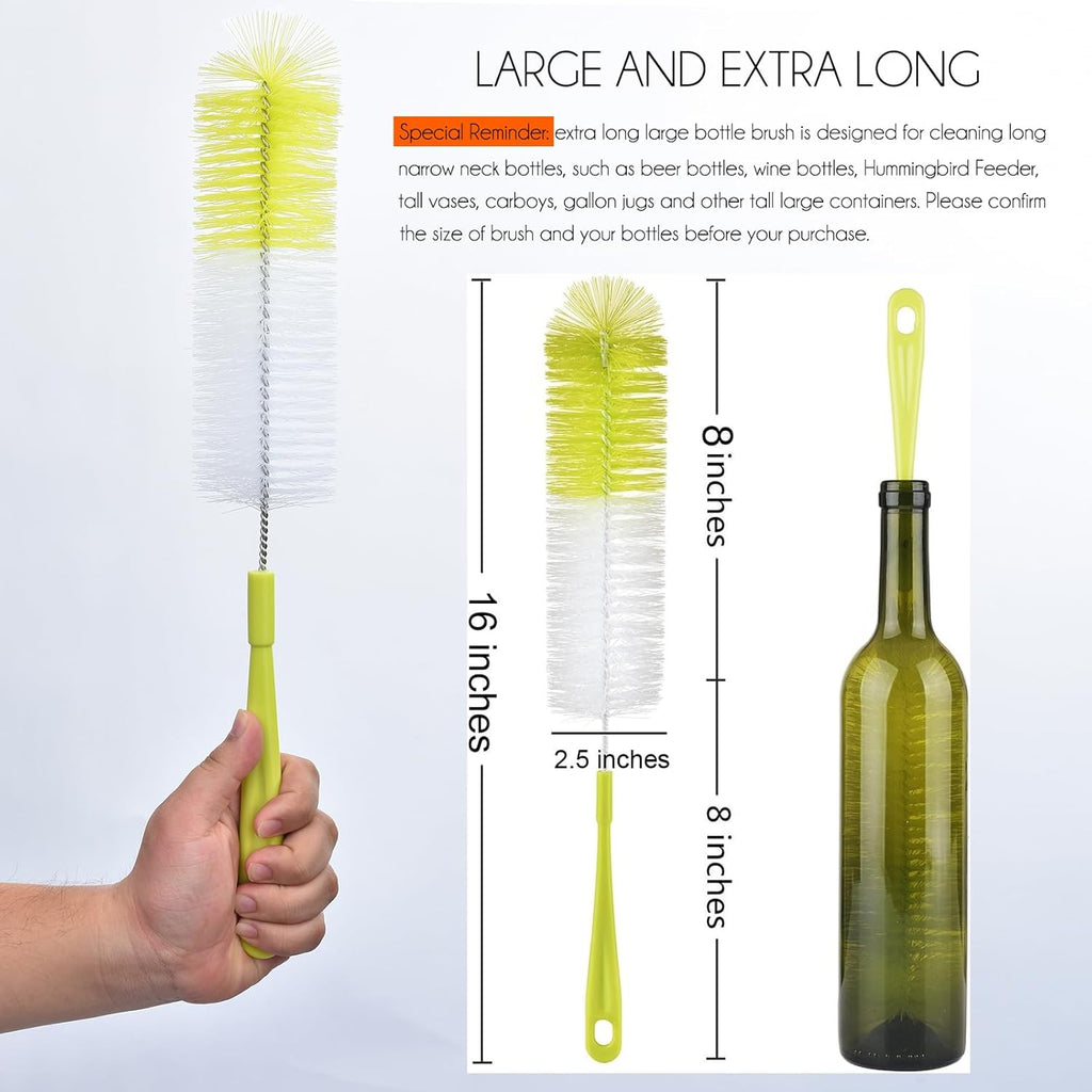 ALINK 16 inch Long Bottle Brush Cleaner for Washing Wine/Beer/Sport Well/Thermos/Glass, Hummingbird